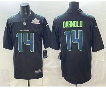 Men's Seattle Seahawks #14 Sam Darnold Limited Black Super Bowl LX Fashion Vapor Jersey