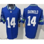 Men's Seattle Seahawks #14 Sam Darnold Limited Blue FUSE Vapor Jersey