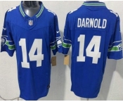 Men's Seattle Seahawks #14 Sam Darnold Limited Blue FUSE Vapor Jersey