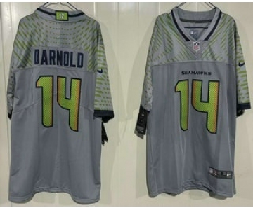 Men's Seattle Seahawks #14 Sam Darnold Limited Gray Rivalries Vapor Jersey