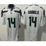 Men's Seattle Seahawks #14 Sam Darnold Limited White FUSE Vapor Jersey Men's Seattle Seahawks #14 Sam Darnold Limited White FUSE Vapor Jersey