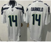 Men's Seattle Seahawks #14 Sam Darnold Limited White FUSE Vapor Jersey