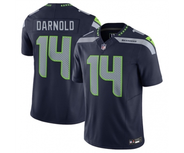 Men's Seattle Seahawks #14 Sam Darnold Navy 2024 F.U.S.E Vapor Limited Football Stitched Jersey