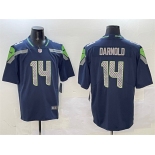 Men's Seattle Seahawks #14 Sam Darnold Navy 2025 Vapor Limited Football Stitched Jersey