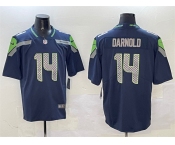 Men's Seattle Seahawks #14 Sam Darnold Navy 2025 Vapor Limited Football Stitched Jersey