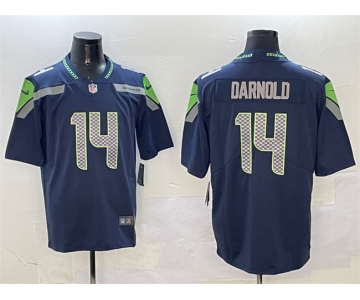 Men's Seattle Seahawks #14 Sam Darnold Navy 2025 Vapor Limited Football Stitched Jersey