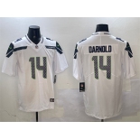 Men's Seattle Seahawks #14 Sam Darnold White 2025 Vapor Limited Football Stitched Jersey