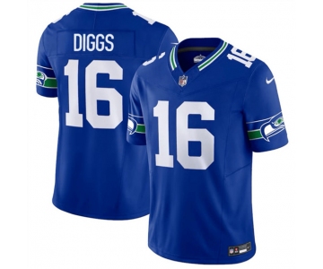 Men's Seattle Seahawks #16 Trevon Diggs Royal 2025 F.U.S.E Throwback Vapor Limited Football Stitched Jersey
