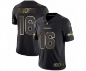 Men's Seattle Seahawks #16 Tyler Lockett Black Gold Vapor Untouchable Limited Football Jersey