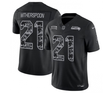 Men's Seattle Seahawks #21 Devon Witherspoon Black 2026 F.U.S.E. Salute to Service Limited Football Stitched Jersey