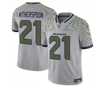Men's Seattle Seahawks #21 Devon Witherspoon Gray 2025 F.U.S.E. “Rivalries” Vapor Limited Football Stitched Jersey