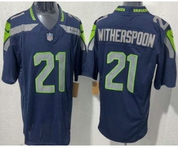 Men's Seattle Seahawks #21 Devon Witherspoon Limited Navy FUSE Vapor Jersey