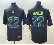 Men's Seattle Seahawks #22 Rashid Shaheed Limited Black Fashion Vapor Jersey