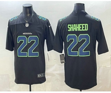 Men's Seattle Seahawks #22 Rashid Shaheed Limited Black Fashion Vapor Jersey