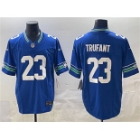 Men's Seattle Seahawks #23 Marcus Trufant Royal 2024 F.U.S.E. Throwback Vapor Limited Football Stitched Jersey