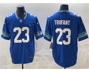 Men's Seattle Seahawks #23 Marcus Trufant Royal 2024 F.U.S.E. Throwback Vapor Limited Football Stitched Jersey