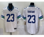 Men's Seattle Seahawks #23 Marcus Trufant White F.U.S.E. Throwback Vapor Limited Football Stitched Jersey