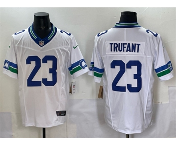 Men's Seattle Seahawks #23 Marcus Trufant White F.U.S.E. Throwback Vapor Limited Football Stitched Jersey