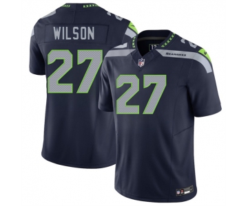Men's Seattle Seahawks #27 Emanuel Wilson Navy 2026 F.U.S.E. Vapor Untouchable Limited Football Stitched Jersey