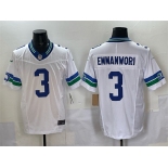 Men's Seattle Seahawks #3 Nick Emmanwori White F.U.S.E. Throwback Vapor Limited Football Stitched Jersey