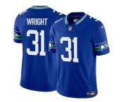 Men's Seattle Seahawks #31 Jacardia Wright Royal 2025 F.U.S.E Throwback Vapor Limited Football Stitched Jersey