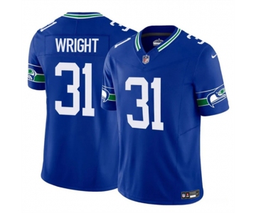 Men's Seattle Seahawks #31 Jacardia Wright Royal 2025 F.U.S.E Throwback Vapor Limited Football Stitched Jersey