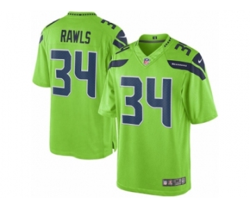 Men's Seattle Seahawks #34 Thomas Rawls Nike Green Color Rush Limited Jersey