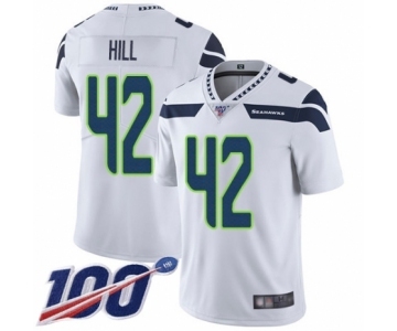 Men's Seattle Seahawks #42 Delano Hill White Vapor Untouchable Limited Player 100th Season Football Jersey