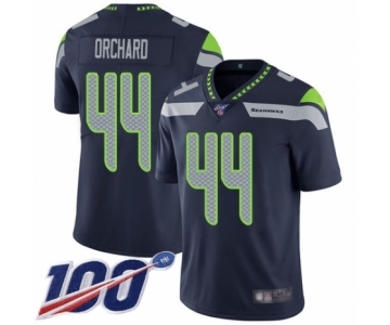 Men's Seattle Seahawks #44 Nate Orchard Navy Blue Team Color Vapor Untouchable Limited Player 100th Season Football Jersey