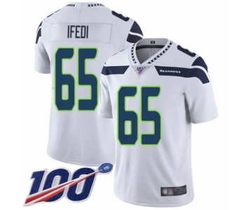 Men's Seattle Seahawks #65 Germain Ifedi White Vapor Untouchable Limited Player 100th Season Football Jersey