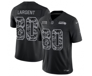 Men's Seattle Seahawks #80 Steve Largent Black 2026 F.U.S.E. Salute to Service Limited Football Stitched Jersey