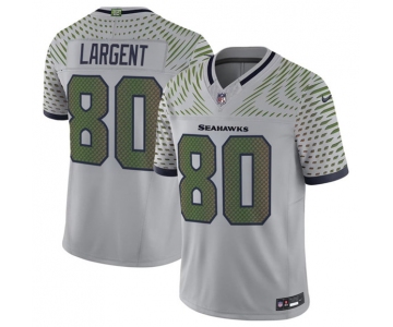 Men's Seattle Seahawks #80 Steve Largent Gray 2025 F.U.S.E. “Rivalries” Vapor Limited Football Stitched Jersey