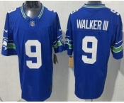 Men's Seattle Seahawks #9 Kenneth Walker III Limited Blue FUSE Vapor Jersey Men's Seattle Seahawks #9 Kenneth Walker III Limited Blue FUSE Vapor Jersey
