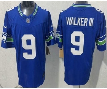 Men's Seattle Seahawks #9 Kenneth Walker III Limited Blue FUSE Vapor Jersey