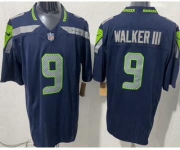 Men's Seattle Seahawks #9 Kenneth Walker III Limited Navy FUSE Vapor Jerseys