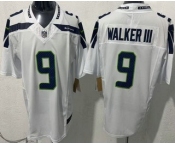 Men's Seattle Seahawks #9 Kenneth Walker III Limited White FUSE Vapor Jersey Men's Seattle Seahawks #9 Kenneth Walker III Limited White FUSE Vapor Jersey