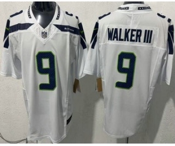 Men's Seattle Seahawks #9 Kenneth Walker III Limited White FUSE Vapor Jersey