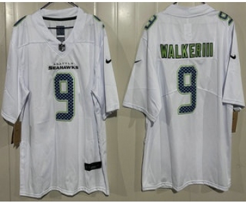 Men's Seattle Seahawks #9 Kenneth Walker III Limited White Fashion Vapor Jersey