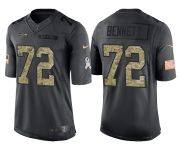 Nike Seattle Seahawks #72 Michael Bennett Men's Stitched Black NFL Salute to Service Limited Jerseys
