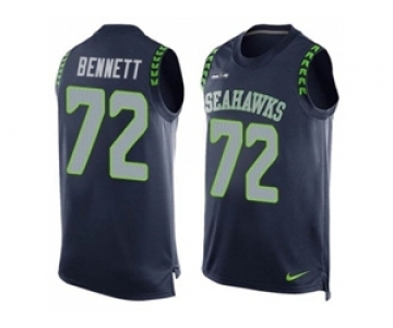 Nike Seattle Seahawks #72 Michael Bennett Steel Blue Team Color Men's Stitched NFL Limited Tank Top Jersey