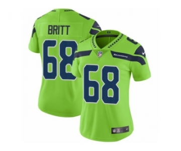 Women Nike Seattle Seahawks #68 Justin Britt Vapor Untouchable Limited Green NFL Jersey