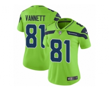 Women Nike Seattle Seahawks #81 Nick Vannett Vapor Untouchable Limited Green NFL Jersey