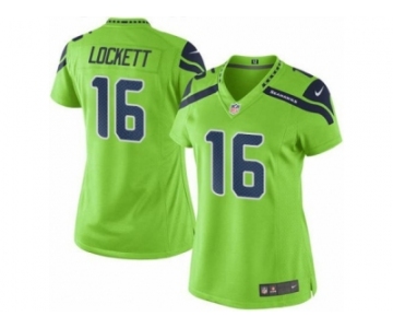 Women's Nike Seattle Seahawks #16 Tyler Lockett Green Stitched NFL Limited Rush Jersey