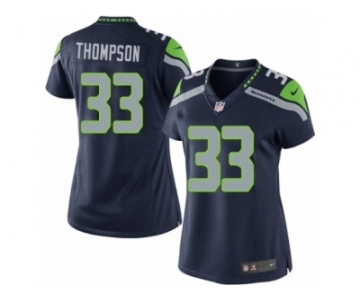 Women's Nike Seattle Seahawks #33 Tedric Thompson Limited Steel Blue Team Color NFL Jersey