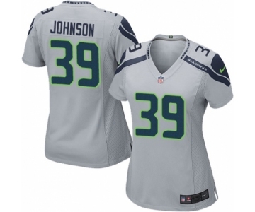 Women's Nike Seattle Seahawks #39 Dontae Johnson Game Grey Alternate NFL Jersey