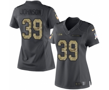 Women's Nike Seattle Seahawks #39 Dontae Johnson Limited Black 2016 Salute to Service NFL Jersey