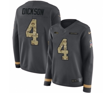 Women's Nike Seattle Seahawks #4 Michael Dickson Limited Black Salute to Service Therma Long Sleeve NFL Jersey