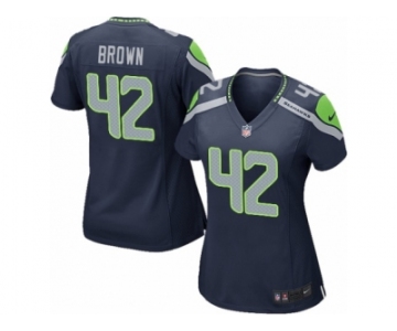 Women's Nike Seattle Seahawks #42 Arthur Brown Game Steel Blue Team Color NFL Jersey