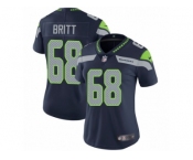 Women's Nike Seattle Seahawks #68 Justin Britt Vapor Untouchable Limited Steel Blue Team Color NFL Jersey