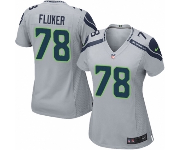 Women's Nike Seattle Seahawks #78 D.J. Fluker Game Grey Alternate NFL Jersey